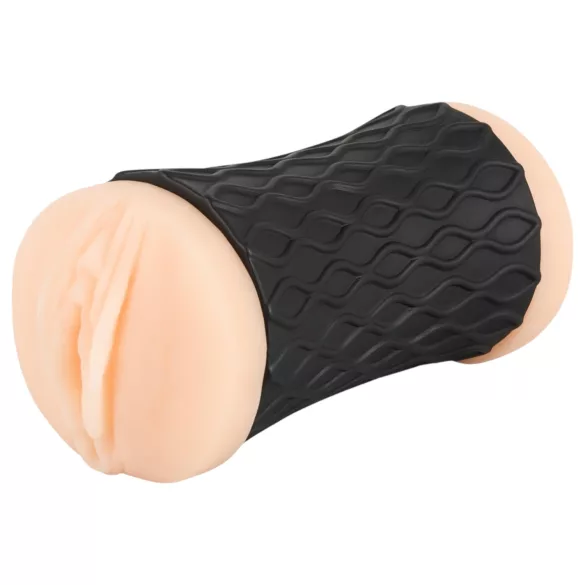 Nature Skin - masturbatore vaginale e anale - realistico - beige e nero