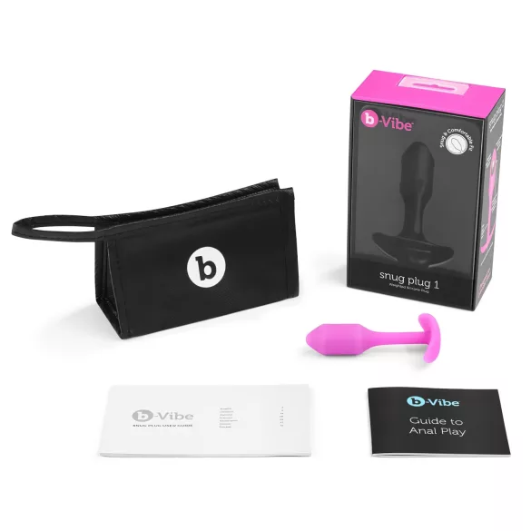 b-Vibe Snug Plug 1 - plug anale con peso interno (55 g, rosa)