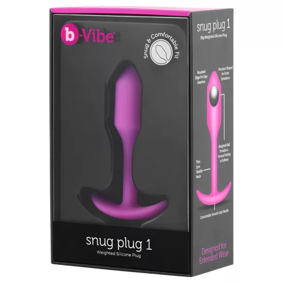 b-Vibe Snug Plug 1 - plug anale con peso interno (55 g, rosa)