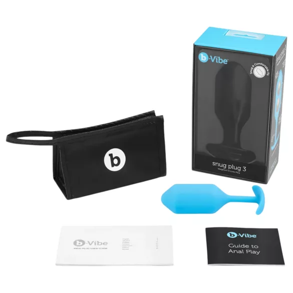 b-vibe - plug anale a doppia sfera 180g - silicone blu