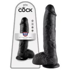 King Cock - dildo realistico con testicoli 25 cm - nero