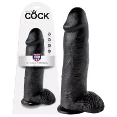   King Cock - dildo realistico grande con testicoli - 30 cm - nero