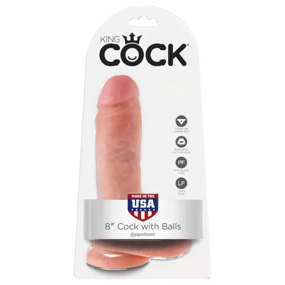 King Cock - dildo realistico con testicoli - 20 cm - colore naturale