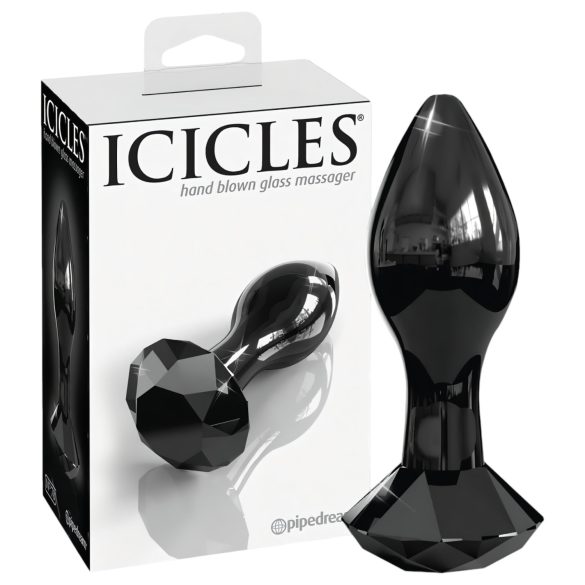 Icicles No. 78 - tappo anale in vetro a cono (nero)