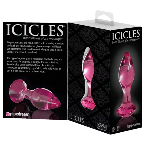 Icicles No. 79 - plug anale in vetro conico - rosa