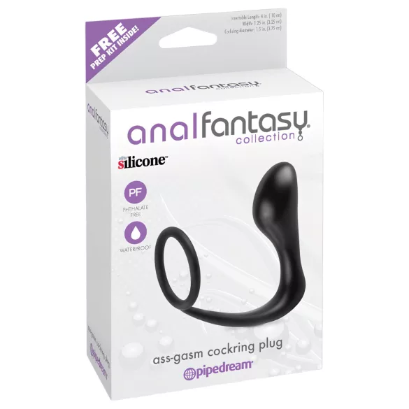 analfantasy - plug anale con anello fallico - silicone nero