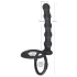 Black Velvets - anello pene e testicoli con plug anale - silicone nero