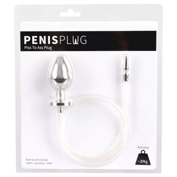 Piss to Ass Plug - plug anale cavo con dilatatore uretrale