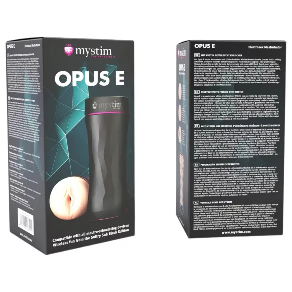 mystim Opus E - masturbatore vagina elettrico - silicone naturale/nero