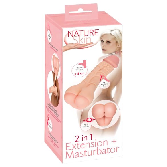 Nature Skin - masturbatore anale e guaina pene - effetto pelle naturale