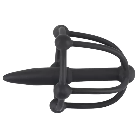 You2Toys - Plug uretrale - gabbia in silicone per glande con dilatatore (nero)