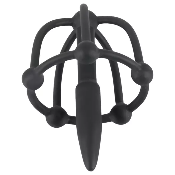 You2Toys - Plug uretrale - gabbia in silicone per glande con dilatatore (nero)