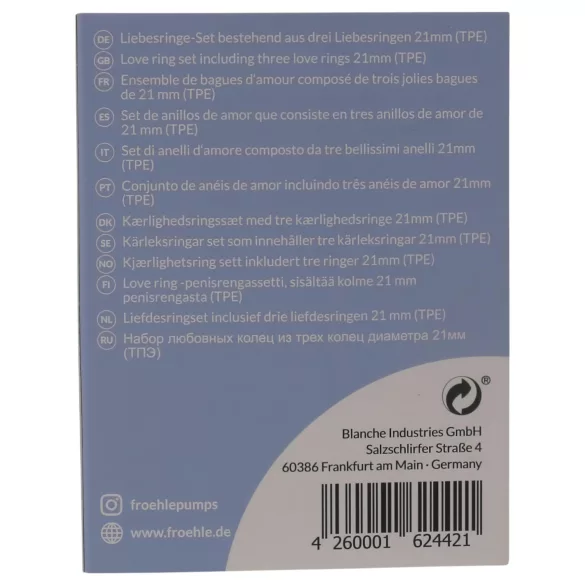 Fröhle LR002 - anello fallico medico set 3 pezzi - diametro 2,1 cm