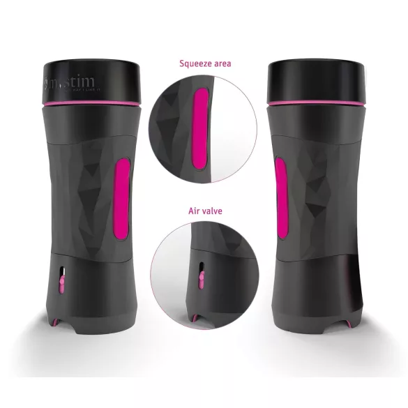 mystim OPUS Mica - masturbatore realistico vagina artificiale - pelle nera