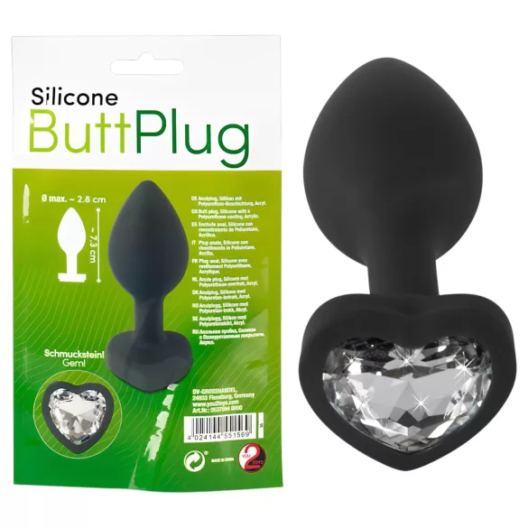 You2Toys - plug anale con pietra bianca - nero