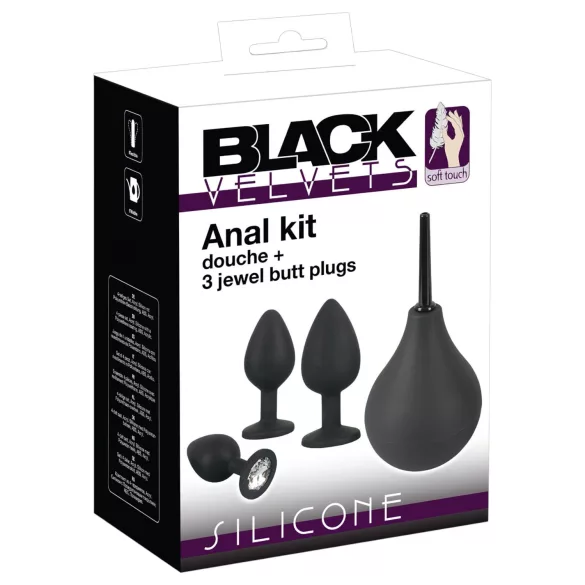 Black Velvets - set di plug anali (4 pezzi, nero)