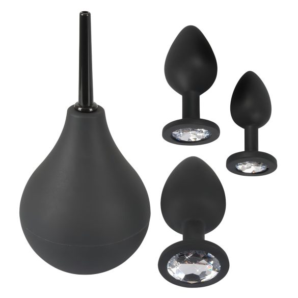 Black Velvets - set plug anale 4 pezzi - silicone nero