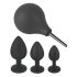 Black Velvets - set plug anale 4 pezzi - silicone nero