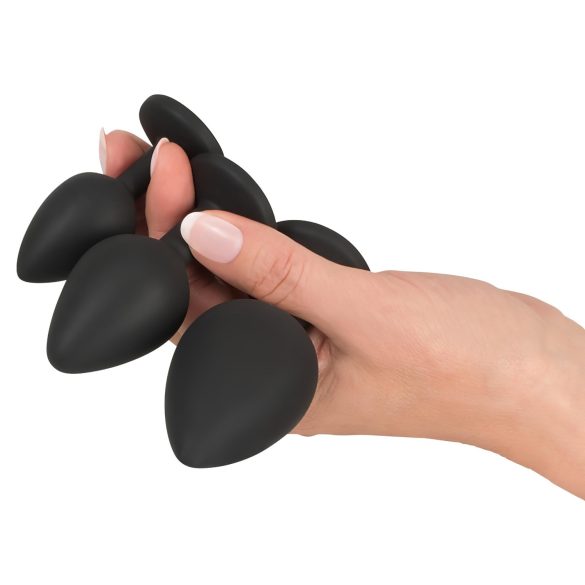 Black Velvets - set plug anale 4 pezzi - silicone nero