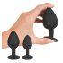 Black Velvets - set plug anale 4 pezzi - silicone nero