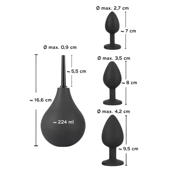 Black Velvets - set di plug anali (4 pezzi, nero)