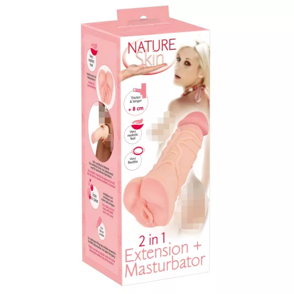 Nature Skin - masturbatore vaginale e guaina pene 2in1 - colore naturale
