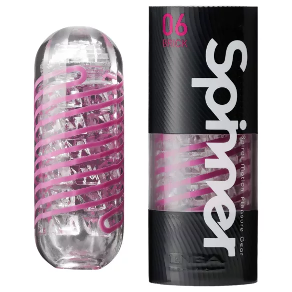 TENGA Spinner Brick - masturbatore maschile - trasparente