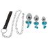 You2Toys - Set di Plug Anali con Guinzaglio (argento)