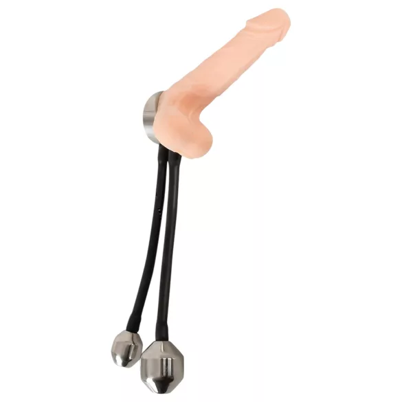 You2Toys Heavy Gear - anello fallico con peso anale - silicone nero