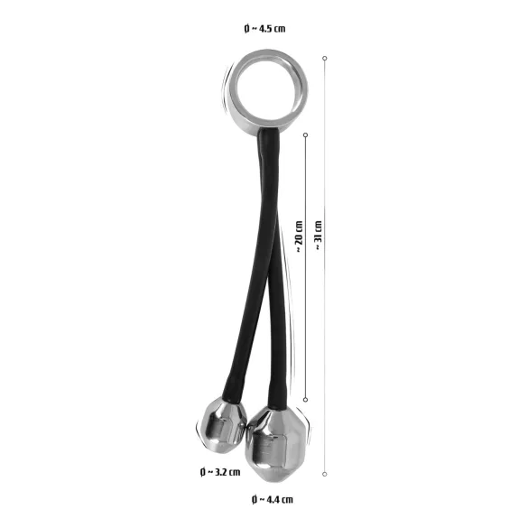 You2Toys Heavy Gear - anello fallico con peso anale - silicone nero