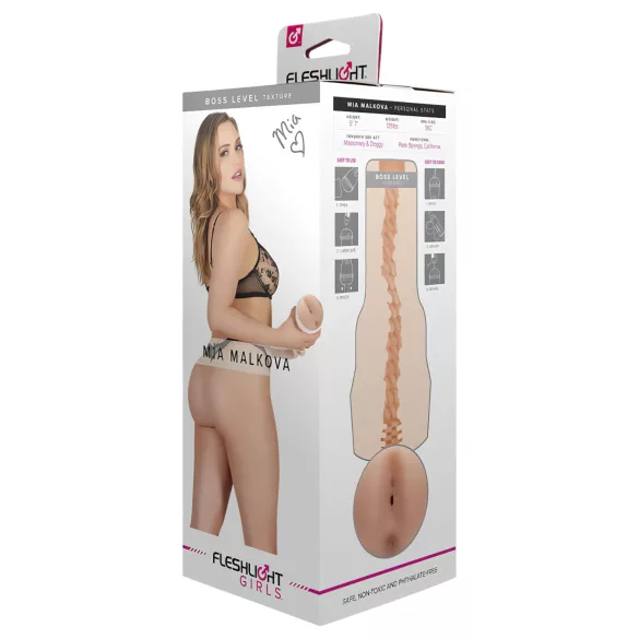 Fleshlight Mia Malkova Boss - masturbatore realistico anale - colore naturale