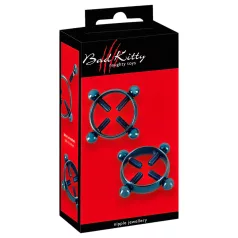 Bad Kitty - piercing capezzoli a vite - cerchio - blu