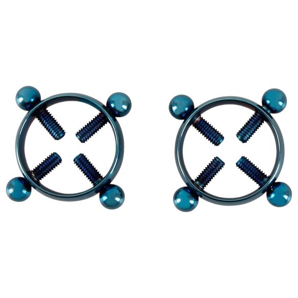 Bad Kitty - piercing capezzoli a vite - cerchio - blu