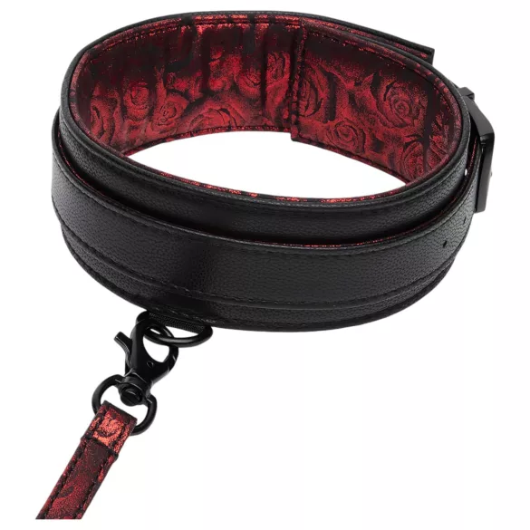 Fifty Shades of Grey - collare e guinzaglio - ecopelle nero rosso