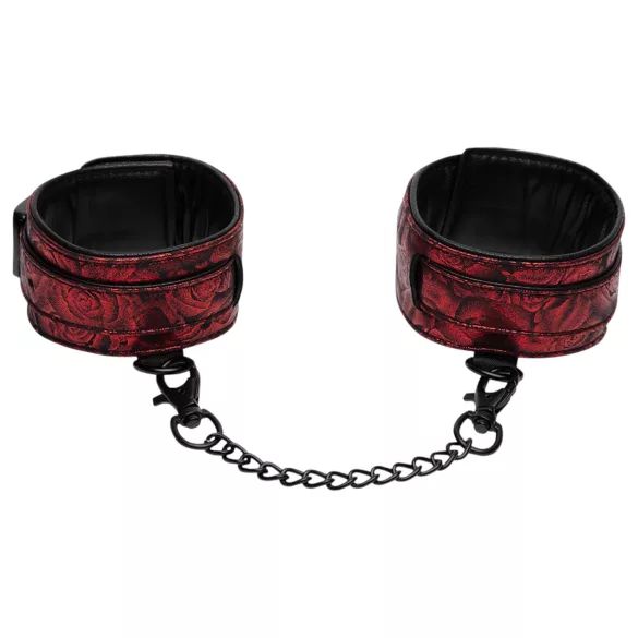Fifty Shades of Grey - manette per caviglie - pelle nera e rossa