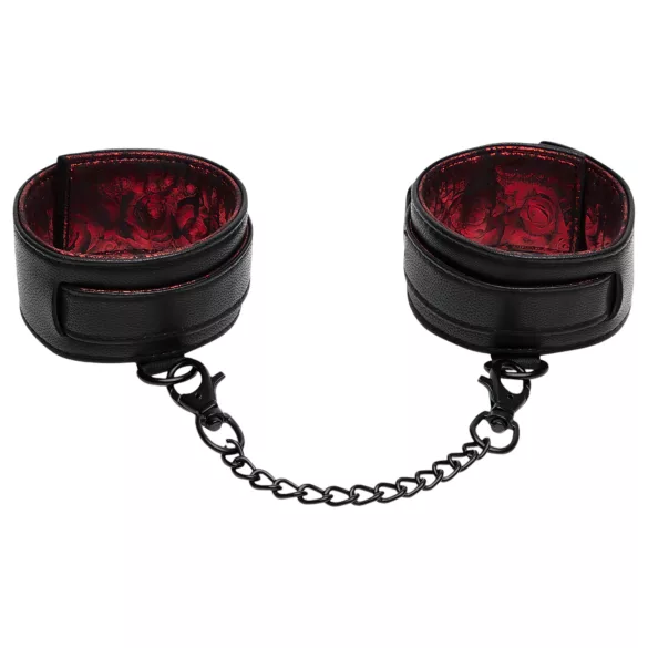 Fifty Shades of Grey - manette per caviglie - pelle nera e rossa