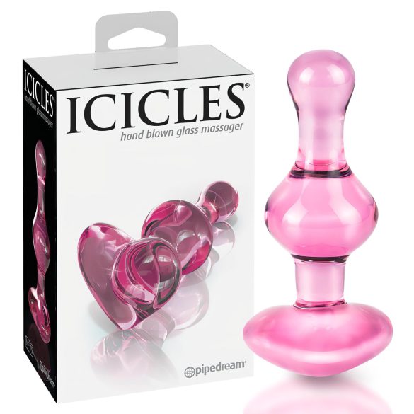 Icicles No. 75 - plug anale cuore - vetro rosa