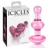 Icicles No. 75 - plug anale cuore - vetro rosa