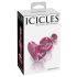 Icicles No. 75 - plug anale cuore - vetro rosa