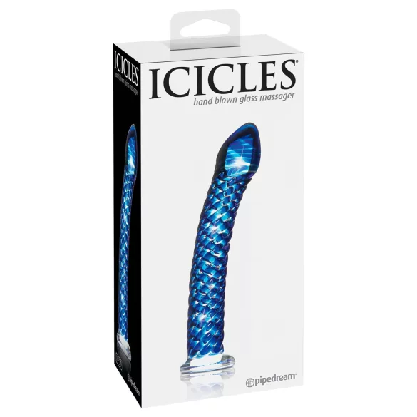 Icicles No. 29 - dildo a spirale per pene - vetro blu