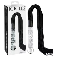   Icicles No. 38 - frusta in pelle e dildo in vetro - trasparente nero