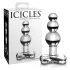 Icicles No. 47 - plug anale triplo con perle - vetro trasparente