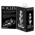 Icicles No. 47 - plug anale triplo con perle - vetro trasparente