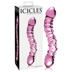 Icicles No. 55 - dildo doppio, punto G - vetro rosa