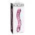 Icicles No. 55 - dildo doppio, punto G - vetro rosa