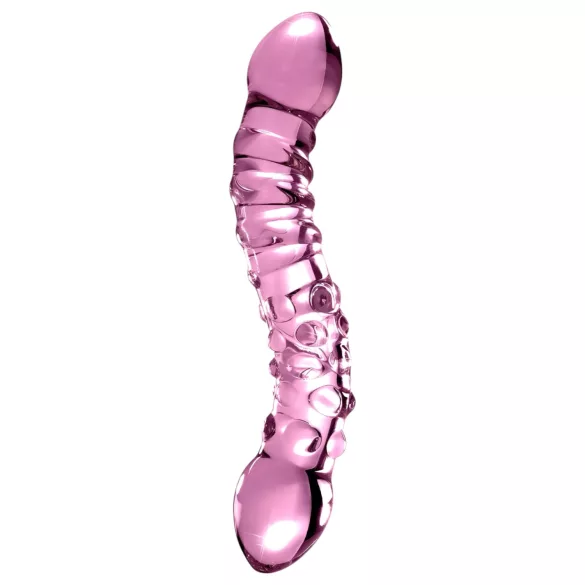 Icicles No. 55 - dildo doppio, punto G - vetro rosa