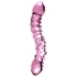 Icicles No. 55 - dildo doppio, punto G - vetro rosa