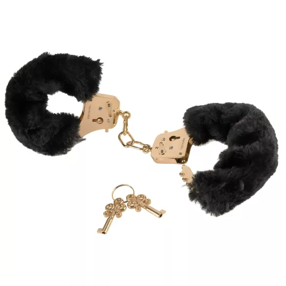 Pipedream Fetish Fantasy Gold - manette in peluche nere