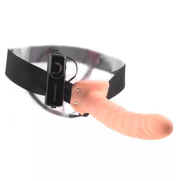 Fetish Strap-On 8 - dildo indossabile vuoto vibrante - colore naturale