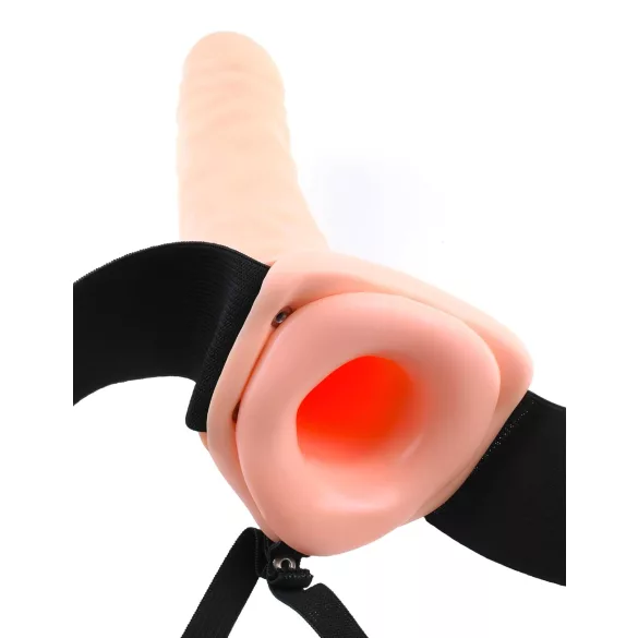 Fetish Strap-On 8 - dildo indossabile vuoto vibrante - colore naturale